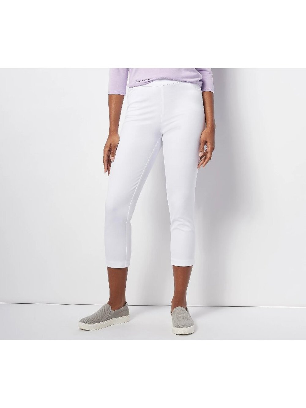 Isaac Mizrahi Live Crop Pants Size 32W Tall 24/7 Stretch Bright White NEW